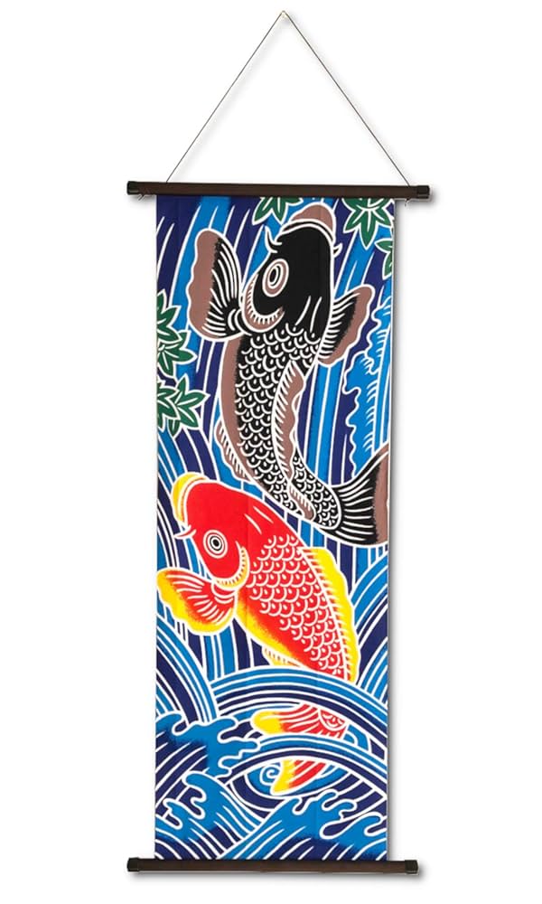 【新品】永楽屋　鯉のぼり手ぬぐい　手ぬぐいタペストリー棒セット 手ぬぐい「鯉のぼり」 | 手ぬぐい,永楽屋細辻伊兵衛商店 | 永楽屋